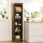 HOMCOM - Armoire de cuisine 67 po avec porte de grange - brun-Taille compacte adaptée aux espaces restreints 