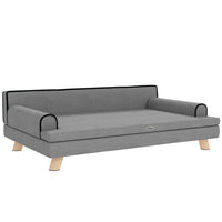 PawHut - Canapé pour chat, lit pour chien surélevé avec coussin - gris clair-Le coussin doux et moelleux est résilient et confortable en dessous 