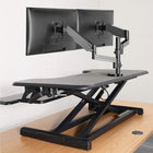 IMHome - Convertisseur de bureau assis-debout avec plateau pour clavier - 33 po - Noir-Le rehausseur de bureau est conçu pour une installation rapide avec un assemblage minimal. Il est prêt à l’emploi dès la sortie de la boîte : il suffit de fixer le plateau pour clavier et votre poste de travail sera opérationnel en quelques minutes. Il vous suffit d’installer le plateau pour clavier pour commencer. Celui-ci est doté d’un mécanisme de dégagement rapide, vous permettant de le retirer facilement lorsque vous