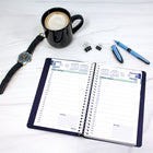 Blueline - 2026 Agenda quotidien avec reliure spirale - 8 po x 5 po - Bleu - Bilingue-50 % de papier recyclé post-consommation