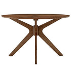 Modway - Crossroads Rond 47 po Bois Table à manger, Noyer-Places jusqu’à 4 personnes