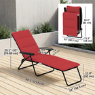 Outsunny - Chaise longue pliante avec coussin - dossier réglable - rouge vin-Rembourrage doux assurant une expérience d'assise confortable