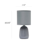 Simple Designs - Petite Round Table Lamp - Gray With Matching Shade-lampe est une mini-lampe la taille totale du produit est l : 5.12 x l : 5.12 x h : 10.04 et pèse 0.77 lbs. l'abat-jour mesure dia: 5.12 x h : 5.2