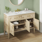 Modway - Elysian 48" Vanité de salle de bain à un seul lavabo - Burl blanc-Charnières de cuisine dissimulées