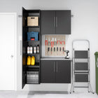Prepac - Armoire de rangement étroite HangUps de 18 po - noir-3 tablettes ajustables et 1 tablette fixe les tablettes mesurent 0,75 po d'épaisseur