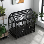 PawHut cage pour chien robuste 49 po avec plateau amovible, portes - toit ouvrant-Équipé de roues intégrées, dont deux verrouillables pour plus de stabilité 