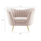Modway - Opportunity Performance Velvet Fauteuil - Rose-Sellerie en velours Performance résistante aux taches