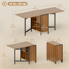 HOMCOM - table à manger pliante à abattants 67 po avec étagères de rangement pour 4 - brun-Équipée de 4 étagères spacieuses sous le plateau pour un rangement organisé