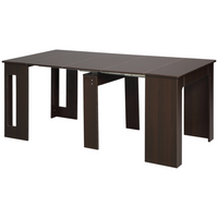 HOMCOM - Table à manger rectangulaire extensible 23,6 po-70,9 po pour 6-8 personnes - brun foncé-Cette table à manger s'étend de 23,6 po à 70,9 po, offrant des places assises pour jusqu'à 6 personnes 