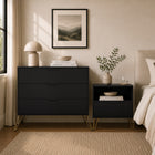 Manhattan Comfort - Avira 35" commode 3 tiroirs style mid-century modern - noir-9