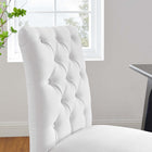 Modway - Duchess Bouton touffé Tissu Chaise à manger - Blanc-Tissu fin en polyester