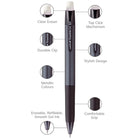 uni-ball - Stylos gel rétractables effaçables - 0,7 mm - noir - paquet de 12-0.7mm Pointe Moyenne