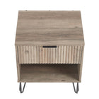 Manhattan Comfort - Dumbo table de chevet moderne 1 tiroir et commode 3 tiroirs - gris rustique - ensemble de 2-10