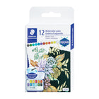 Staedtler - Godets de peinture metallisee, couleurs assorties, paquet de 12-Utiliser avec un pinceau aquarelle ou un pinceau à reservoir d'eau