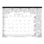Blueline - 2026 Calendrier sous-main mensuel à colorier DoodlePlan - 22 po x 17 po - Bilingue-12 mois: janvier 2026 à décembre 2026