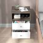 HOMCOM - Table de nuit avec 3 tiroirs et rangement ouvert - gris - lot de 2-Conception anti-basculement pour une sécurité accrue 