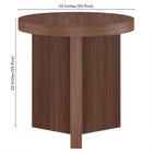Hudson&Canal - Table d'appoint ronde cannelée Holm de 56 cm de large, finition noyer satiné-Dimensions du produit : 22 po L x 22 po l x 22 po H