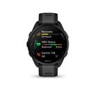 Garmin - Forerunner 165 - Noir/Gris Ardoise-Dès votre réveil, recevez votre rapport du matin avec un aperçu de votre sommeil, de votre récupération et de vos perspectives d'entraînement. la météo et l'état du VRC