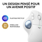 Logitech ERGO M575 - Souris sans fil à boule de commande - Blanc cassé-Technologie Bluetooth à faible consommation d'énergie