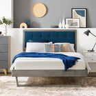 Modway - Willow Bois Lit à plateforme queen avec cadre angulaire, Gray Azure-Rubberwood Legs