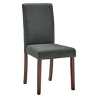 Modway - Prosper Tissu rembourré Fauteuil d’appoint de salle à manger Ensemble de 2 - Gris-Cadre en caoutchouc