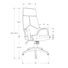 Monarch Specialties - 7272 Chaise De Bureau Dossier Haute Exec - Noir/Tissu Noir-10