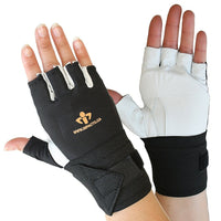IMPACTO® 471-31 GRAND Paire Gant Antichocs avec Support de poignet élastique, demi-doigts, coussinet gel dans la paume-1