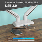 ShoppingAll - Support de moniteur double robuste pour écrans de 13 à 35 po - Blanc-Le système de gestion des câbles est intégré dans le bras pour garder le poste de travail bien rangé