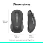 Logitech Signature - M750 L Souris sans fil Grande Taille - Pour Mains Larges - Graphite -Entièrement compatible avec Windows 11