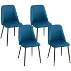 HOMCOM - Chaises de salle à manger en velours - bleu foncé - ensemble de 4-Emballé en lot de 4, utilisez-le pour dîner, discuter, et plus encore