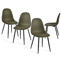 Homy Casa - Chaises d'accueil 4 places, tissu rembourré vert-Tissu brossé respirant : Garde la fraîcheur et le confort pendant les longues assises.