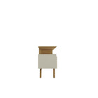 Manhattan Comfort - Meuble TV Yonkers 70,86 po style Mid-Century Modern - Blanc cassé et Cannelle-Étagère supérieure flottante ouverte géométrique avec design biseauté