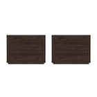 Manhattan Comfort - Evelyn 32" Table de nuit moderne à 3 tiroirs - Marron - Lot de 2-Table de nuit moderne pour chambre et salon lot de 2