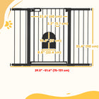PawHut - Barrière pour animaux extra large 30"-52" avec petite porte - 35"L-Cadre métallique pulvérisé robuste avec une surface traitée sans plomb, sûr