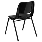 Flash Furniture - Chaise coquille noire ergonomique et empilable de la série HERCULES avec hauteur de siège de 16 po.-Recommandé pour les étudiants de 3e année à 7e année