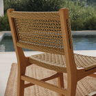Modway - Rowe Terrasse extérieure Bois de teck Chaise à manger - Naturel-Glissières de plancher