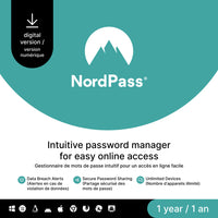 NordVPN - NordPass Premium Abonnement d'1 an au gestionnaire de mots de passe  [Téléchargement]-Une adresse e-mail valide doit être fournie lors du paiement