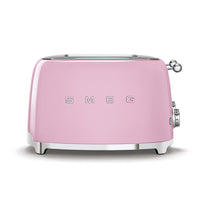 SMEG - Grille-pain 4 tranches 4x4 - rose-6 niveaux de grillage différents pour de meilleurs résultats ; fonction de décongélation ; fonction de réchauffage ; fonction bagel pour griller uniquement un côté de la tranche.