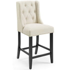 Modway - Baronet Bouton à touffe Tissu rembourré Tabouret de comptoir - Beige-Tabouret de comptoir à boutons touffés