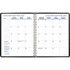 Staples - Agenda hebdomadaire/mensuel 2025 - 8 3/4 po H x 6 7/8 po l - Noir - Bilingue-Hebdomadaire : une semaine sur deux pages verticales de planification avec sections de notes lignees dans le haut; mensuel : sur deux pages avec section de notes, reference du mois passe et futur et de format bloc