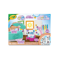 Crayola - Boutique de vaporisation pour animaux Scribble Scrubbie de -ENSEMBLE AÉGROGRAPHE SCRIBBLE SCRUBBIE DE CRAYOLA : Comprend 4 animaux de compagnie lavables, 1 aérographe, 1 chaise, 8 marqueurs lavables, 1 brosse, 1 toile de fond recolorable et un tapis de pulvérisation protecteur