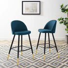 Modway - Cordial Tissu Tabourets de bar - Azure - Ensemble de 2-Rembourrage en tissu polyester