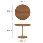 Modway - Amuse 40 po Table à manger, Noyer d’or-Plateau en MDF