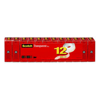 Scotch - Ruban transparent, 3/4 po x 1000 po, paquet de 12-Finition brillante classique