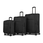 Bugatti - Ensemble de 3 valise souple - la Reborn - Noir-Fabriqué en polyester recyclé léger et résistant