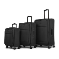 Bugatti - Ensemble de 3 valise souple - la Reborn - Noir-Fabriqué en polyester recyclé léger et résistant