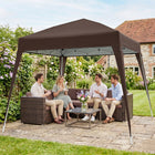 Outsunny - Tente auvent d'extérieur pliante 8 pi l x 8 pi L avec sac - Café-Facile à plier et à déplier grâce à un design à ouverture rapide