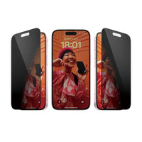 PanzerGlass - Protecteur d'écran de confidentialité pour iPhone 15 - Noir-Un protecteur d'écran compatible avec les étuis en verre trempé plat