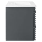 Modway - Render Fixation murale de 30" Vanette de salle de bain - Gris blanc-Tiroirs à extension complète