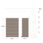 PrepacMC – Commode à 5 tiroirs Monterey, 45 1/4 po, blanc-Assemblage nécessaire